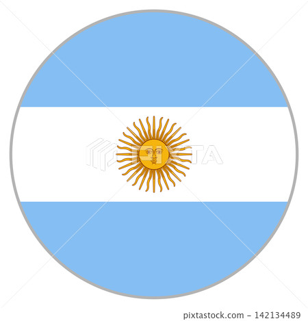 Argentine flag circular icon Argentine flag circular icon 142134489