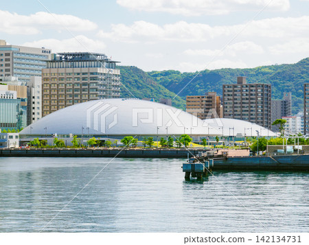 Anabuki Arena Kagawa as seen from the ferry; Kagawa Prefectural Arena, Takamatsu City, Kagawa Prefecture Anabuki Arena Kagawa as seen from the ferry; Kagawa Prefectural Arena, Takamatsu City, Kagawa Prefecture 142134731