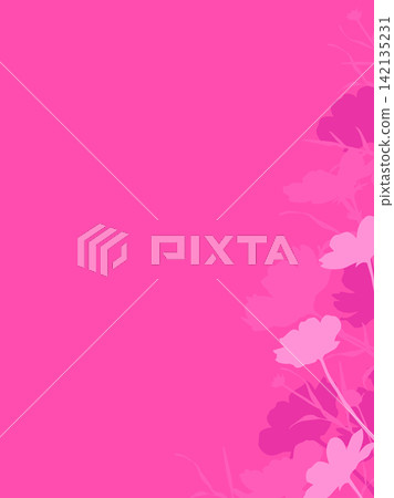 簡潔的模板，以粉紅波斯菊為主題。 142135231
