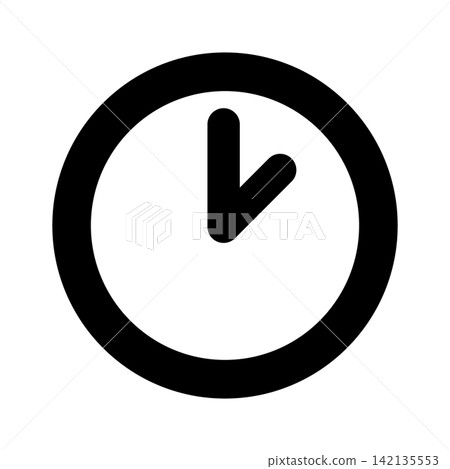 Simple analog clock illustration icon Simple analog clock illustration icon 142135553