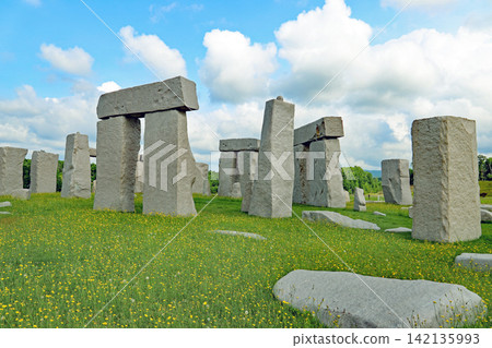 A life-size replica of Stonehenge in England. A life-size replica of Stonehenge in England. 142135993