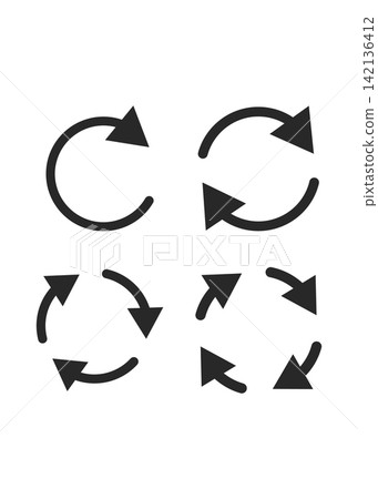 Circular Arrow Cycle and Refresh Icon Set 142136412