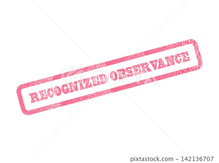 A clear pink rubber stamp impression highlights the official designation of recognized observance A clear pink rubber stamp impression highlights the official designation of recognized observance 142136707