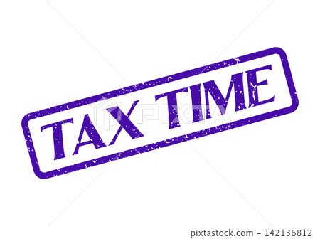 A bold purple rubber stamp indicates the important period of tax time A bold purple rubber stamp indicates the important period of tax time 142136812