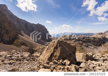 Rocky peaks in Picos de Europa national park in Cantabria Rocky peaks in Picos de Europa national park in Cantabria 142137125