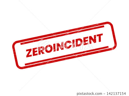 A bold red rubber stamp with the important safety message ZEROINCIDENT presented on a clean white space A bold red rubber stamp with the important safety message ZEROINCIDENT presented on a clean white space 142137154