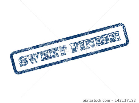 A bold sweet finish textured blue stamp signifies successful completion or a delightful final stage A bold sweet finish textured blue stamp signifies successful completion or a delightful final stage 142137158