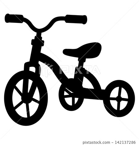 Tricycle icon. Toy element sign. Kids tricycle. Minimalist tricycle symbol. flat style. 142137286