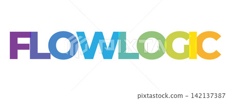 A creative FLOWLOGIC wordmark showcased with a smooth transition of rainbow colors, embodying fluidity and modern conceptual design A creative FLOWLOGIC wordmark showcased with a smooth transition of rainbow colors, embodying fluidity and modern conceptual design 142137387