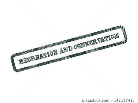 A dark green textured rubber stamp print emphasizes the importance of recreation and conservation A dark green textured rubber stamp print emphasizes the importance of recreation and conservation 142137413