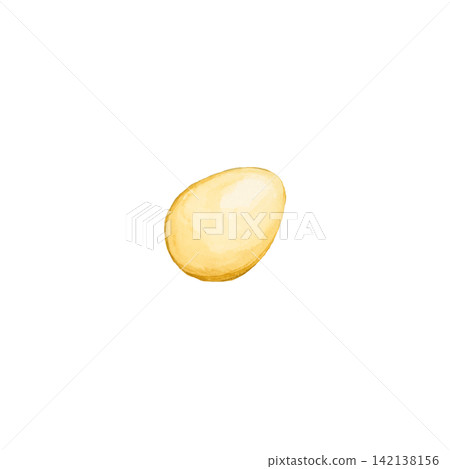 A watercolor illustration of one boiled egg in oden. A watercolor illustration of one boiled egg in oden. 142138156