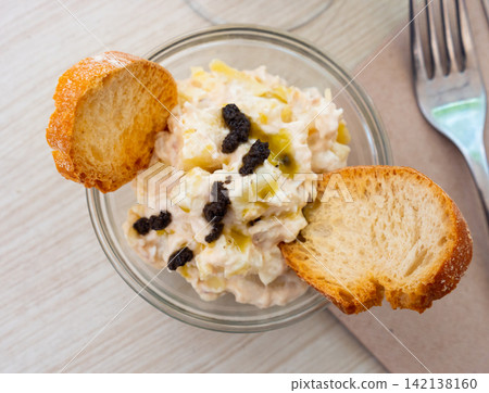 Spanish salad with mayonnaise and bread Spanish salad with mayonnaise and bread 142138160
