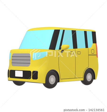汽車插畫素材:風格化的小型高頂旅行車,黃色(1_2) 汽車插畫素材:風格化的小型高頂旅行車,黃色(1_2) 142138561