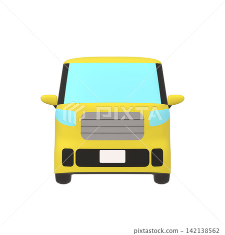 Car illustration material: stylized, small tall wagon, yellow (1_3) Car illustration material: stylized, small tall wagon, yellow (1_3) 142138562
