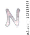 Red checkered alphabet letter N (uppercase) 142138626
