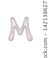 Red checkered alphabet uppercase letter M 142138627