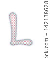 Red checkered alphabet uppercase L 142138628