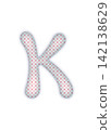 Red checkered alphabet letter K 142138629