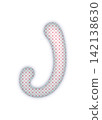 Red checkered alphabet uppercase letter J 142138630