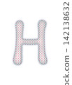 Red checkered alphabet uppercase H 142138632