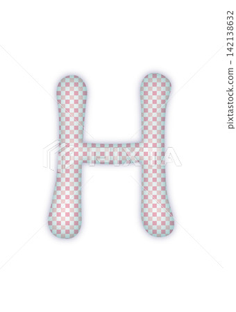 Red checkered alphabet uppercase H Red checkered alphabet uppercase H 142138632