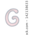 Red checkered alphabet letter G 142138633