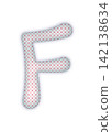 Red checkered alphabet uppercase letter F 142138634