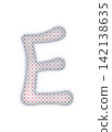 Red checkered alphabet uppercase letter E 142138635
