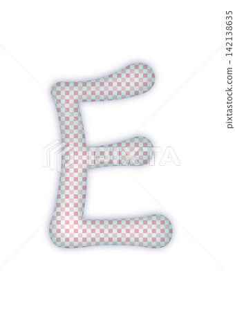 紅色方格字母大寫字母 E 紅色方格字母大寫字母 E 142138635