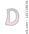 Red checkered alphabet letter D 142138636
