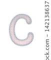 Red checkered alphabet letter C 142138637