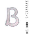 Red checkered alphabet uppercase letter B 142138638