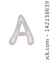 Red checkered alphabet uppercase letter A 142138639