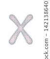 Red checkered alphabet uppercase X 142138640