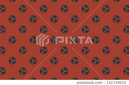 Retro-pop color scheme of Japanese pattern: Tomoe 142139018