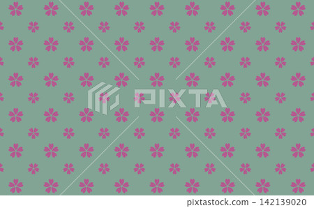 Retro-pop color scheme Japanese pattern: Cherry blossoms Retro-pop color scheme Japanese pattern: Cherry blossoms 142139020