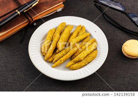 spicy Crispy Pea Snack Food Ingredient Closeup spicy Crispy Pea Snack Food Ingredient Closeup 142139158