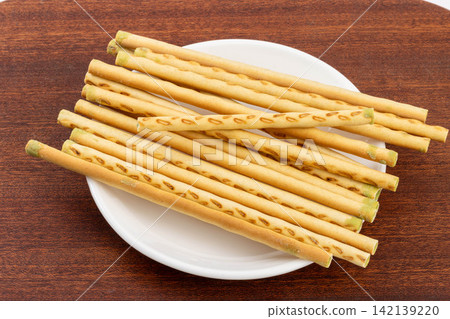 matcha Cream Filled Biscuit Sticks Tied with String matcha Cream Filled Biscuit Sticks Tied with String 142139220