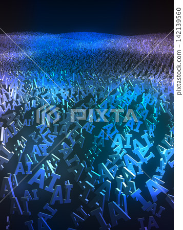 A vast, undulating array of AI characters A vast, undulating array of AI characters 142139560