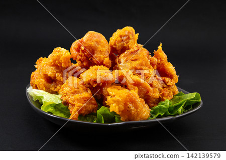 japanese Karaage Fried Chicken Pieces with Crispy Golden Coating 142139579