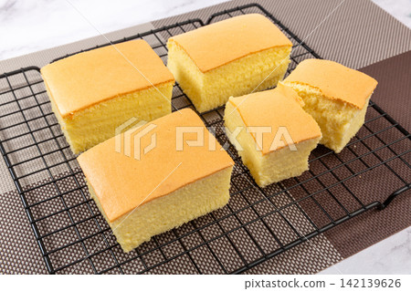 traditional Castella Sponge Cake Close Up Soft Texture Dessert 142139626