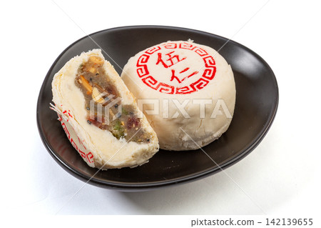 traditional Chinese Five Nut Pastry with White Crust traditional Chinese Five Nut Pastry with White Crust 142139655