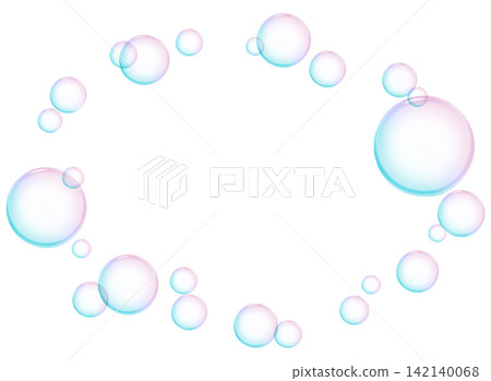 Soap bubble circle frame with transparent background Soap bubble circle frame with transparent background 142140068