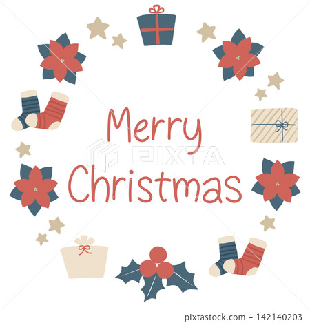 Merry Christmas Headline (Round Frame) Merry Christmas Headline (Round Frame) 142140203