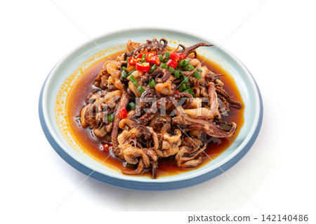 chinese Style Chilled Squid Tentacles with Sauce Dressing chinese Style Chilled Squid Tentacles with Sauce Dressing 142140486