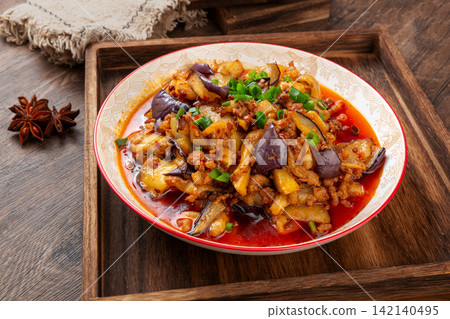 chinese Braised Eggplant with Minced Pork Sauce chinese Braised Eggplant with Minced Pork Sauce 142140495