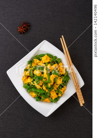chinese Stir Fried Egg with Green Chili Pepper chinese Stir Fried Egg with Green Chili Pepper 142140496