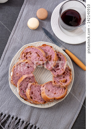 purple Wheat Walnut Raisin European Style Bread Loaf purple Wheat Walnut Raisin European Style Bread Loaf 142140910