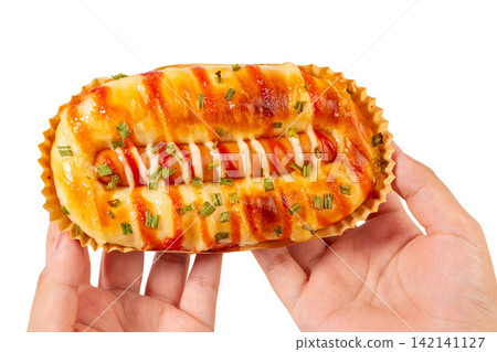 baked Sausage Bread Roll With Cheese Topping baked Sausage Bread Roll With Cheese Topping 142141127