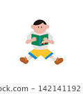 圖：一個孩子在讀圖畫書 142141192